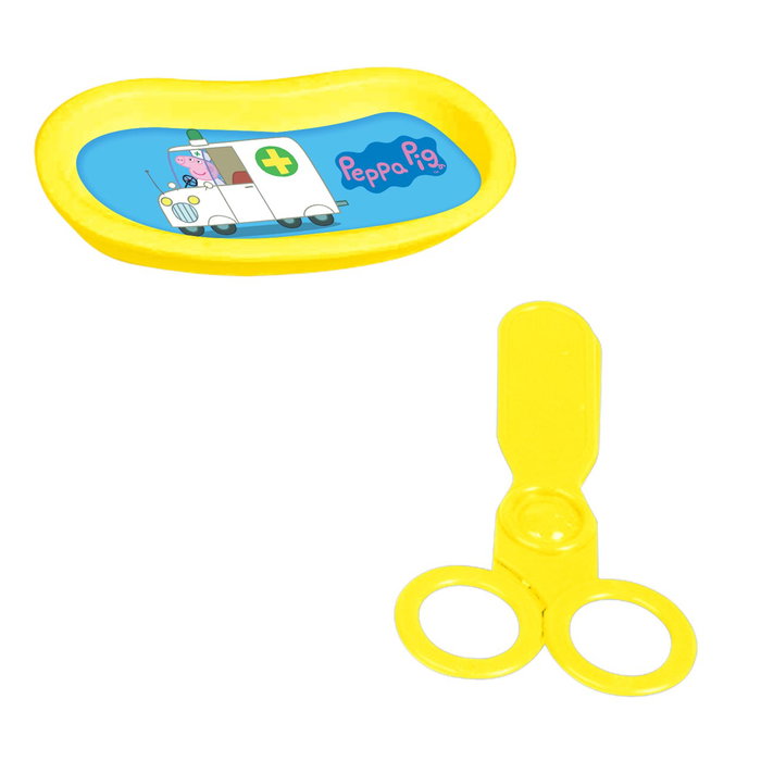 Peppa Pig - Mallette de Docteur Miniature pour Enfant - 5 Accessoires - Version Multilingue (Anglais, Français, Allemand, Italien, Portugais, Espagnol) - Pour 3 ans et Plus