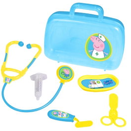 Peppa Pig - Mallette de Docteur Miniature pour Enfant - 5 Accessoires - Version Multilingue (Anglais, Français, Allemand, Italien, Portugais, Espagnol) - Pour 3 ans et Plus