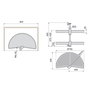 Emuca jeu de plateaux rotatifs Shelvo 1/2 lune, pour module de 900mm, plastique et aluminium, Blanc