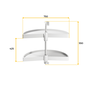 Emuca jeu de plateaux rotatifs Shelvo 1/2 lune, pour module de 900mm, plastique et aluminium, Blanc