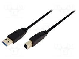 LOGILINK Câble USB 3.0 de 3m, USB A vers USB B, Noir