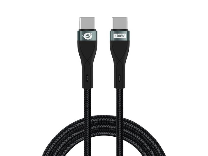 Conceptronic ETTA01B20 Câble USB-C vers USB-C 100W 2m Noir Conceptronic ETTA01B20 Câble USB-C vers USB-C 100W 2m Noir