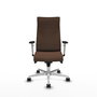 Piqueras Y Crespo Sillón Albacete Marron foncé avec mécanisme Sincro, Base aluminium et Brazos ByN