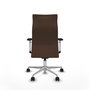 Piqueras Y Crespo Sillón Albacete Marron foncé avec mécanisme Sincro, Base aluminium et Brazos ByN