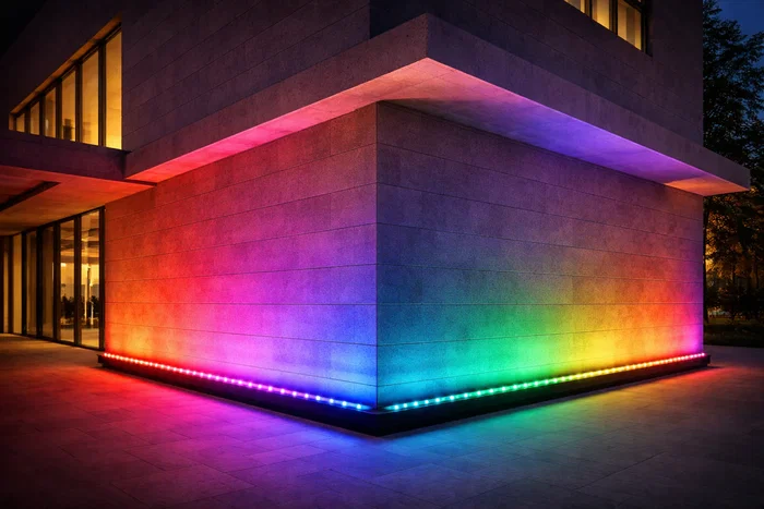 IPX LED Projeteur de Mur 80W 8000 lm RGB + Blanc Froid 30° avec Contrôle TUYA et Télécommande - Aluminium pour Extérieur