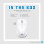 HP 220 - Souris sans fil ambidextre pour voyage, avec nano-récepteur intégré et capteur optique 1600 PPI, couleur Blanc neige
