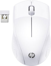 HP 220 - Souris sans fil ambidextre pour voyage, avec nano-récepteur intégré et capteur optique 1600 PPI, couleur Blanc neige