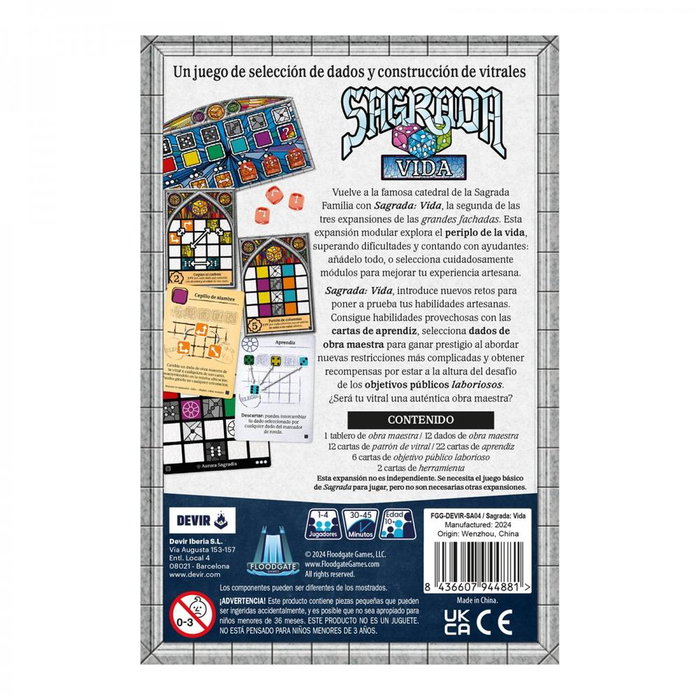 Devir Juego de Mesa Sagrada Vida Extension Grandes Fachadas Cartes Apprenti Des de Maîtrise 1-4 Joueurs 45 Min Castellano