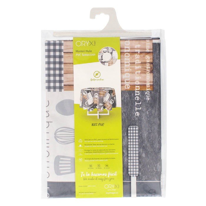 ORYX Nappe ronde en PVC motif ustensiles de cuisine Ø 140 cm