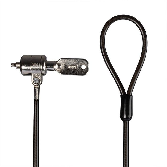 Lindy Câble de sécurité pour ordinateur portable 31112 avec verrou cylindrique et câble en acier - Sécurité pour PC portable et accessoires