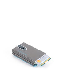 Piquadro Blue Square Porte-cartes en cuir gris PP4891B2R-GR6