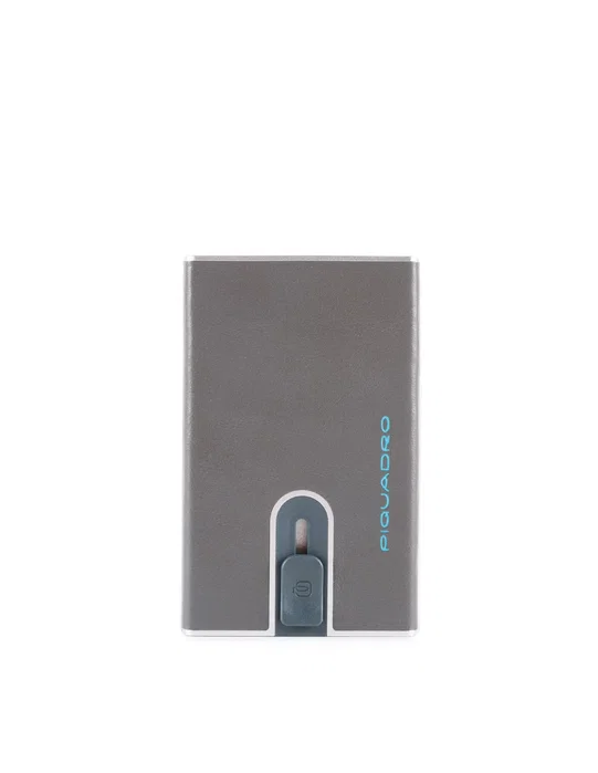 Piquadro Blue Square Porte-cartes en cuir Gris
