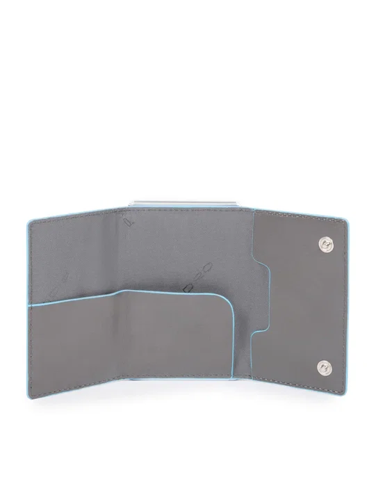Piquadro Blue Square Porte-cartes en cuir Gris