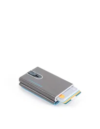 Piquadro Blue Square Porte-cartes en cuir gris PP4891B2R-GR6