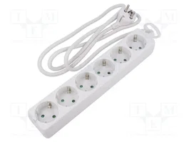 LOGILINK LPS238 Bloc d'alimentation blanc avec 6 prises Schuko
