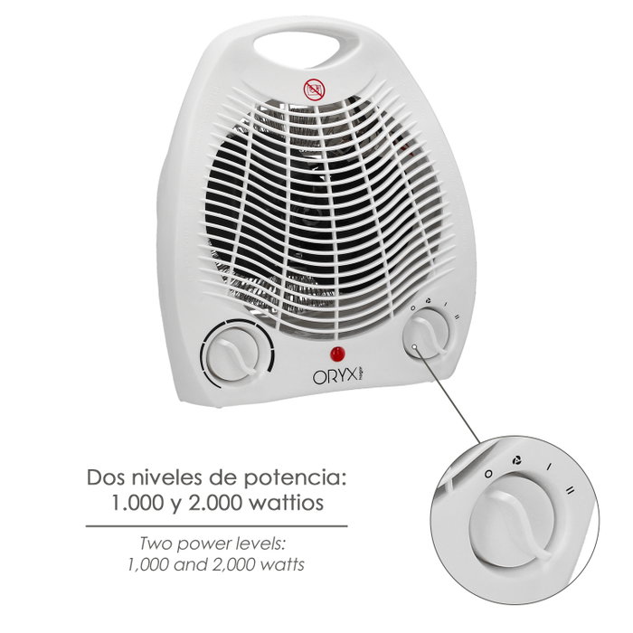 ORYX Termoventilador Ovalado 1000 / 2000 Watt