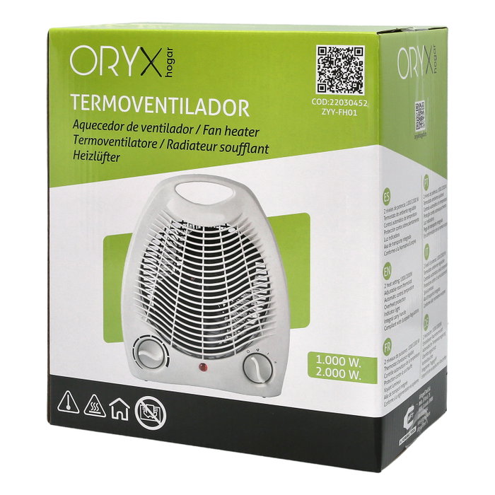 ORYX Termoventilador Ovalado 1000 / 2000 Watt