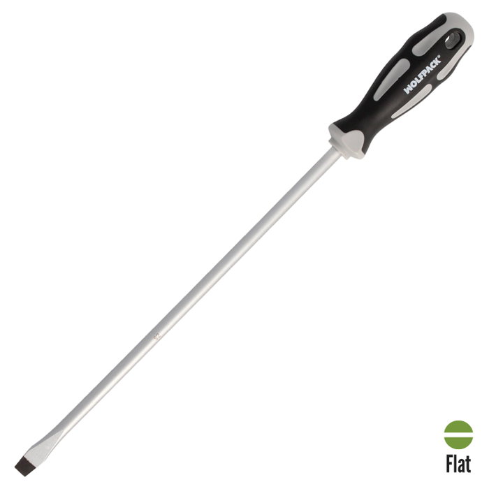 WOLFPACK LINEA PROFESIONAL Tournevis plat estampé en acier S2, 1,6 x Ø 9,0 x 300 mm WOLFPACK LINEA PROFESIONAL Tournevis plat estampé en acier S2, 1,6 x Ø 9,0 x 300 mm