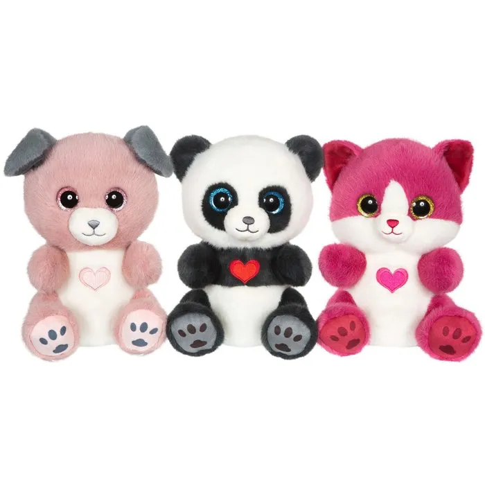 Gipsy Toys - Peluche chat BERRY - Rose framboise - 23 cm - Coeur brodé sur le ventre - Douce et réaliste - Câline - Idéal pour collection ou cadeau