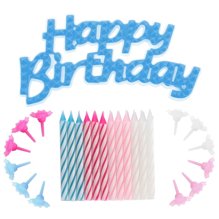 Party Time JGO. 24 VELAS ANIVERSARIO+DECO avec décoration HAPPY BIRTHDAY Party Time JGO. 24 VELAS ANIVERSARIO+DECO avec décoration HAPPY BIRTHDAY