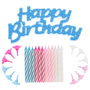 Party Time JGO. 24 VELAS ANIVERSARIO+DECO avec décoration HAPPY BIRTHDAY