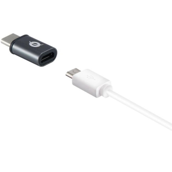 Conceptronic Kit Adaptateurs USB Type C vers Micro USB - OTG Charge et Synchronisation - Noir - Aluminium - Lot de 3