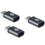 Conceptronic Kit Adaptateurs USB Type C vers Micro USB - OTG Charge et Synchronisation - Noir - Aluminium - Lot de 3