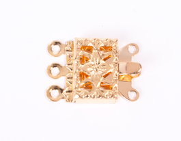 Innspiro Cierre métallique carré doré 11x10mm