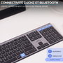 Bluestork Pack GRAPHEME 3 - Ensemble Clavier AZERTY et Souris sans fil - Noir et gris