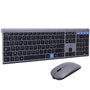 Bluestork Pack GRAPHEME 3 - Ensemble Clavier AZERTY et Souris sans fil - Noir et gris