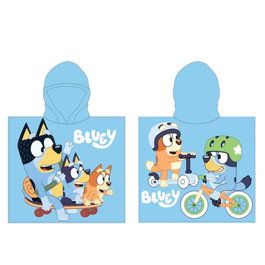 MOOSE Poncho de bain Bluey en microfibre - Taille 55 x 110 cm - 240 g/m² - 100% Polyester