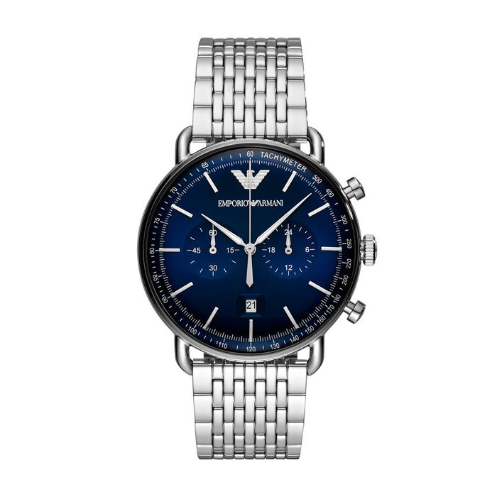 Armani AR11238 avec cadran bleu et bracelet argenté Armani AR11238 avec cadran bleu et bracelet argenté