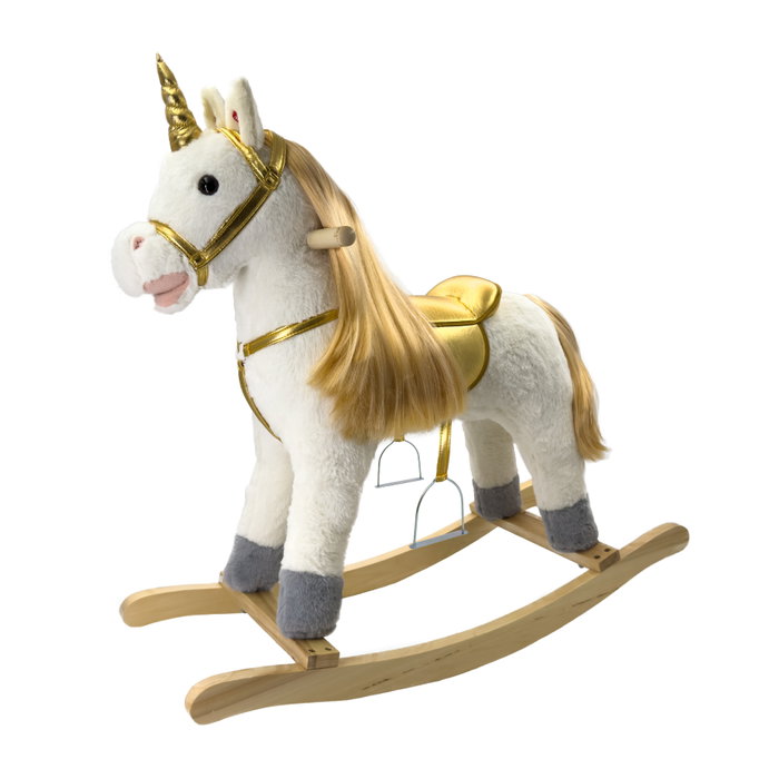 TACHAN Licorne Cheval à Bascule avec Étriers en Métal TACHAN Licorne Cheval à Bascule avec Étriers en Métal