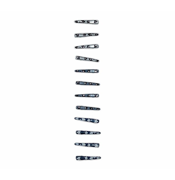 Brusi Set de 12 pinces fleurs grises en 3 tonalités Brusi Set de 12 pinces fleurs grises en 3 tonalités