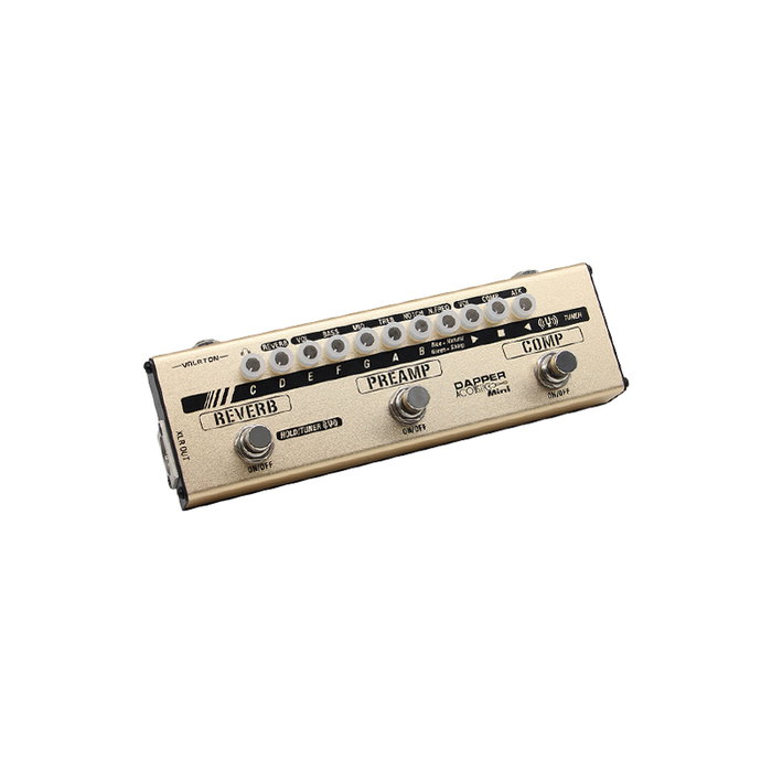VALETON Dapper Acoustic Mini - Préampli et multi-effets guitare acoustique avec accordeur, compresseur, reverb, sortie XLR, écouteurs VALETON Dapper Acoustic Mini - Préampli et multi-effets guitare acoustique avec accordeur, compresseur, reverb, sortie XLR, écouteurs