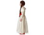 Déguisement Halloween Fille 7-9 Ans, Costume Porcelaine Poupée Blanche à Volants et Ceinture Rouge, Composition Polyester, Fermeture Velcro