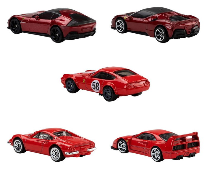 Mattel Hot Wheels Pack de 5 véhicules Ferrari 1:64 Mattel Hot Wheels Pack de 5 véhicules Ferrari 1:64