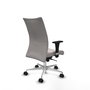 Piqueras Y Crespo Chaise de bureau Albacete, mécanisme synchrone, blanc, simili-cuir, base aluminium