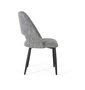 GINER Y COLOMER Lot de 2 chaises design en tissu gris avec structure en bois et pieds en métal noir - Dimensions (LxPxH): 57x52x91 cm
