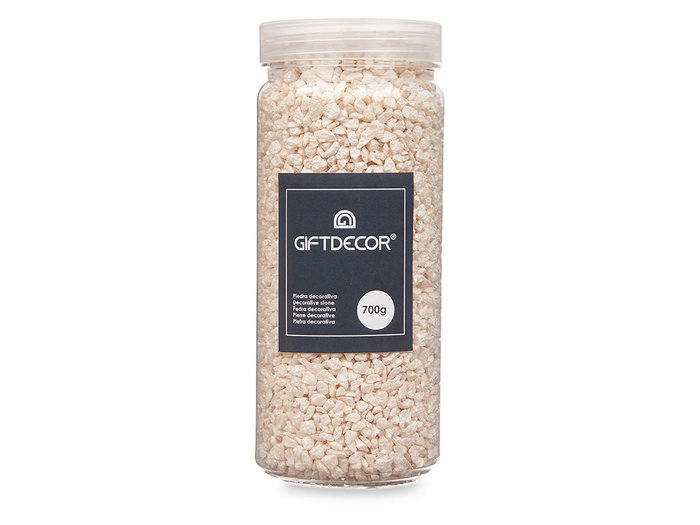 Giftdecor Bocal Pierre Métallisée 2-5 mm 700 g Crème (Set de 12)