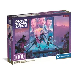 Clementoni - Puzzle 1000 pièces K-Pop Demon Hunters - 70 x 50 cm avec poster - Boîte compacte