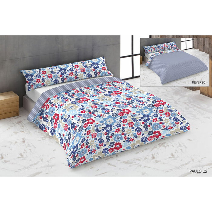 Parure de couette Hosteline PAULO Bleu Lit king size 3 Pièces Parure de couette Hosteline PAULO Bleu Lit king size 3 Pièces