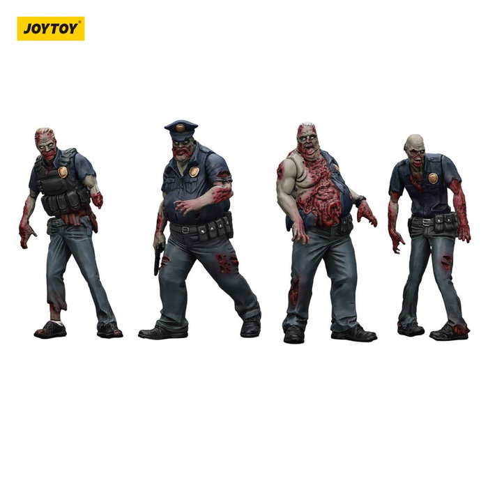 Zombie pack 4 figurines Dark Source Police (Male) 8 cm