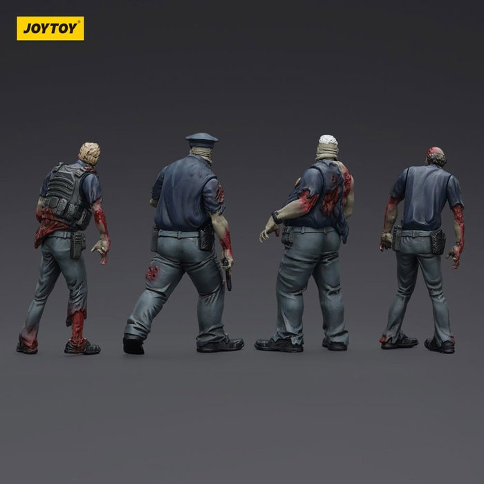 Zombie pack 4 figurines Dark Source Police (Male) 8 cm
