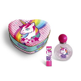 Lorenay Coffret Cadeau Magique Licorne pour Filles : Eau de Toilette 50ml, Baume à Lèvres, Coffret Métallique Cœur - Parfum Fruité & Floral Doux pour Usage Quotidien
