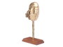 Giftdecor Figurine Métal Main Bouche Dorée avec Support Bois 17x33x10 cm (Set de 6)