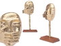 Giftdecor Figurine Métal Main Bouche Dorée avec Support Bois 17x33x10 cm (Set de 6)