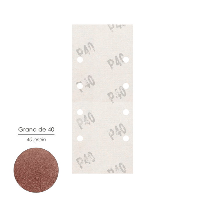 WOLFPACK LINEA PROFESIONAL Papier abrasif de rechange LO140 grain 40 avec trous, 93x228 mm (10 pièces)