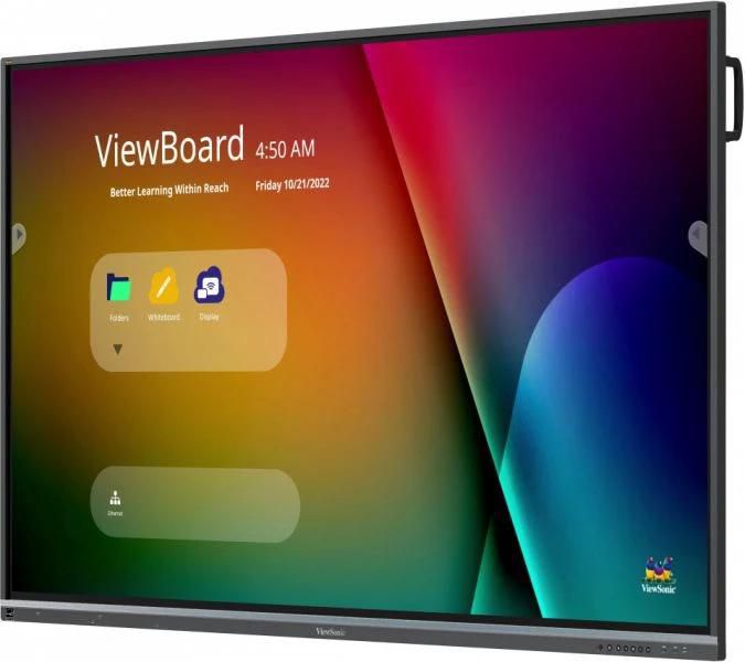 ViewSonic IFP7550-5F - Tableau Blanc Interactif 75" 4K UHD, Android 13, Ecran Tactile 40 Points, CPU Octa-Core, 8 Go RAM/64 Go Stockage, Noir