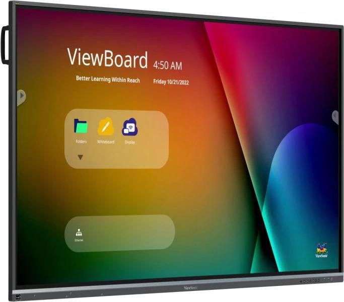 ViewSonic IFP7550-5F - Tableau Blanc Interactif 75" 4K UHD, Android 13, Ecran Tactile 40 Points, CPU Octa-Core, 8 Go RAM/64 Go Stockage, Noir